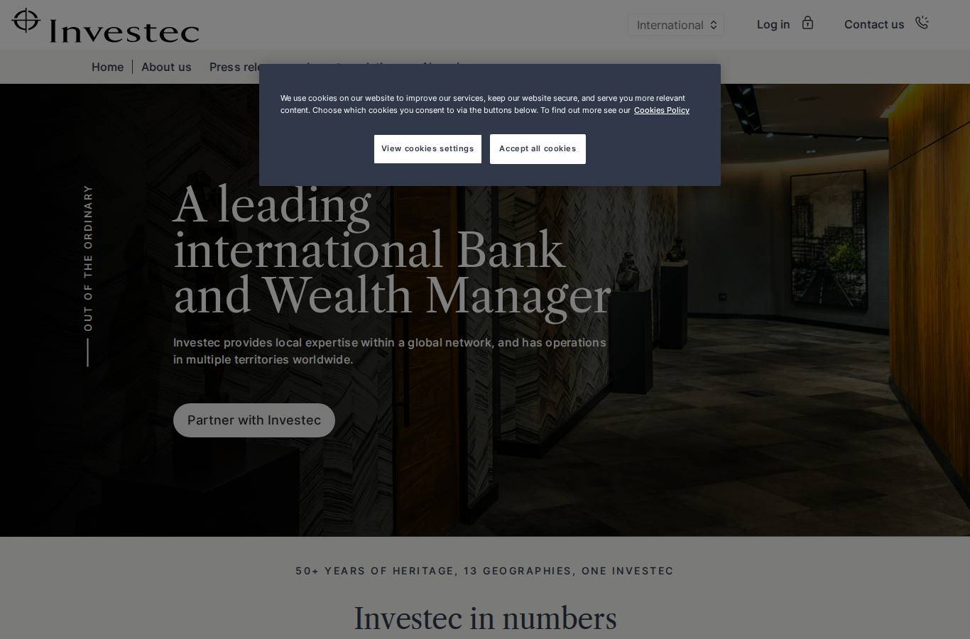 Screenshot of the Investec Online / Clarity website