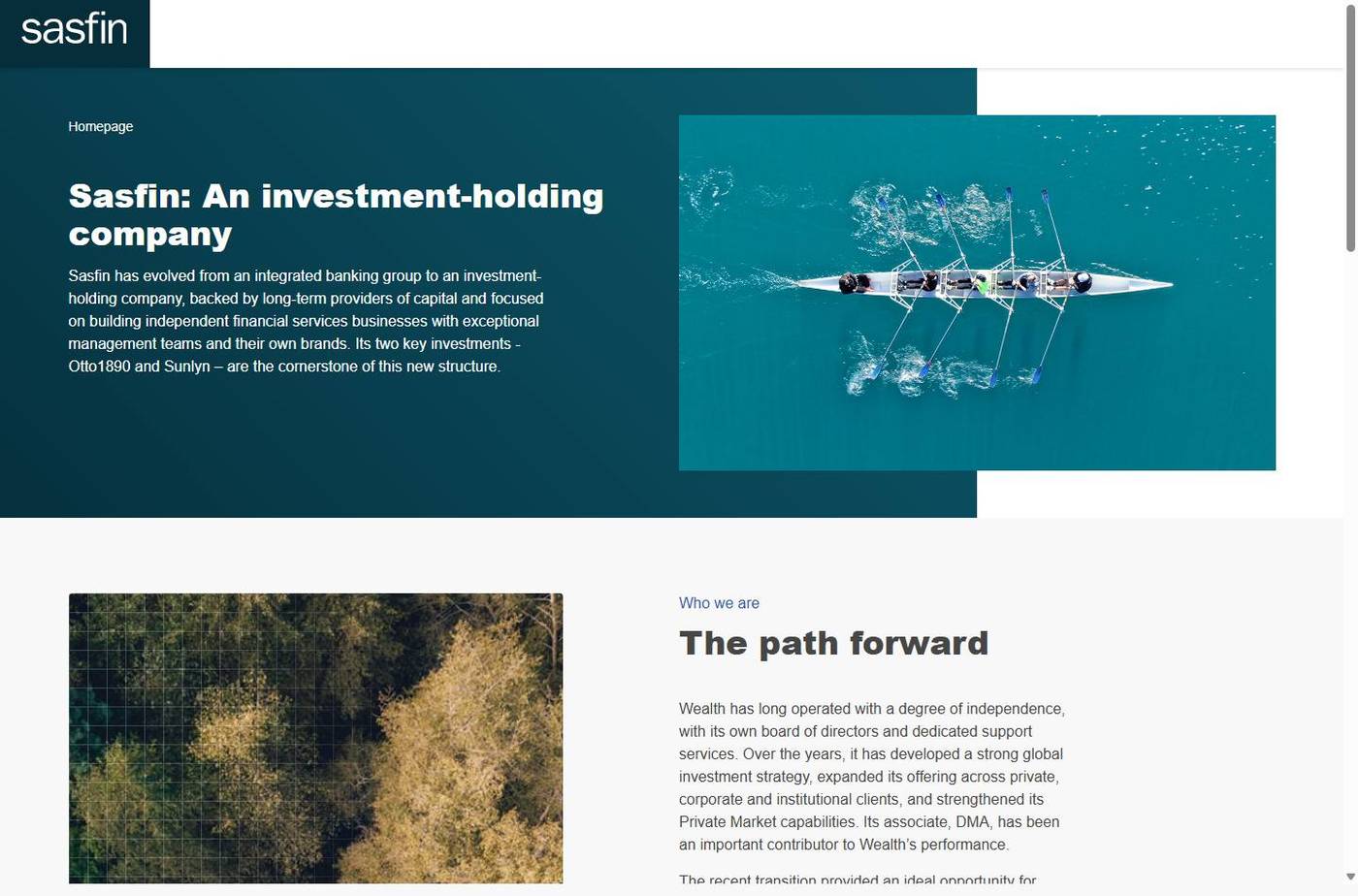 Screenshot of the Sasfin Securities website
