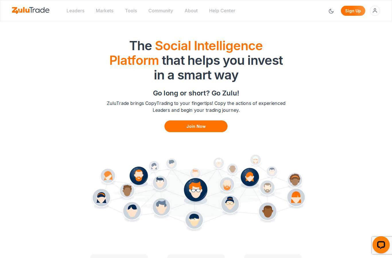 Screenshot of the ZuluTrade website